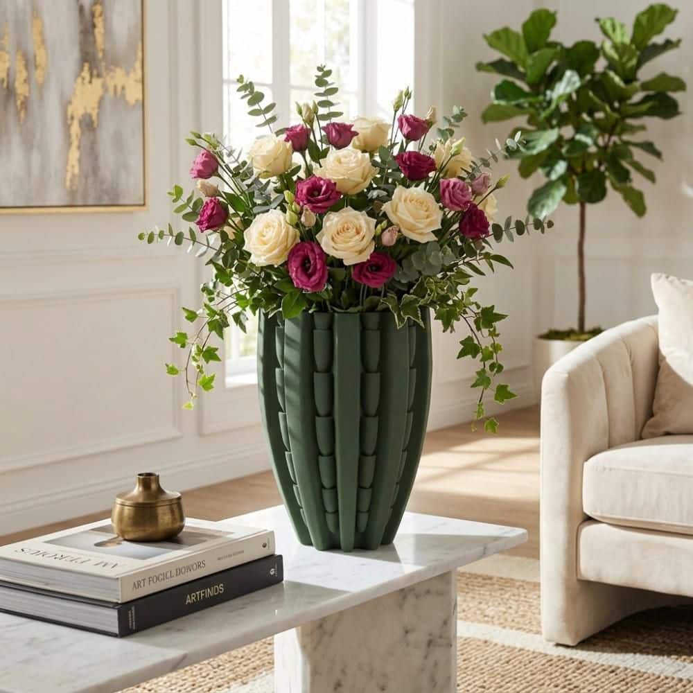 15 in. Green Ceramic Novelty Decorative Vase price history on PriceWatchPro