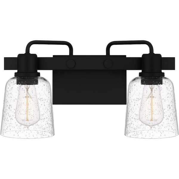 Quoizel Lydia 16 in. 2-Light Matte Black Vanity Light