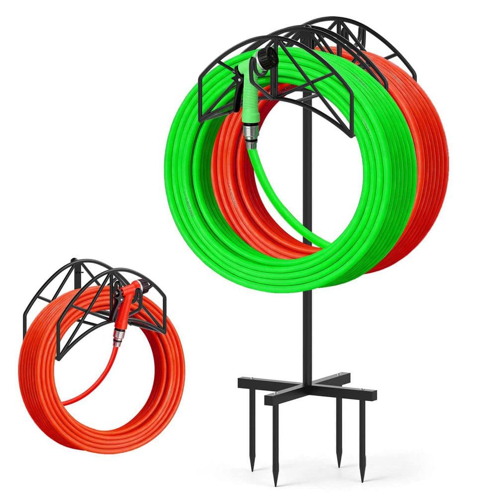 Garden Hose Holder Freestanding or Wall Mount Metal Heavy Duty Storage Stand Holds 2 pcs 160Ft Hose 3-in-1 price history on PriceWatchPro