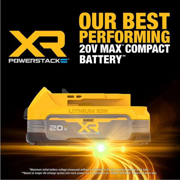 DEWALT 20V MAX POWERSTACK Compact Lithium-Ion Battery (2 Pack)