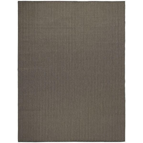 Horizon Indoor/Outdoor Charcoal 9 ft. x 12 ft. Geometric Contemporary Area Rug