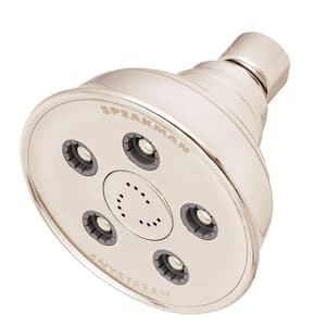 3-Spray 3.8 in. Single Wall MountHigh Pressure Fixed Adjustable Shower Head in Polished Nickel