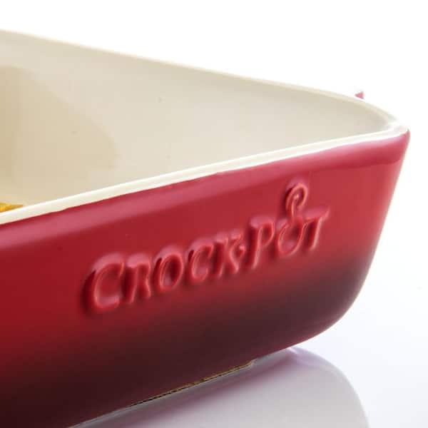 Crock-Pot Artisan 2-Piece Stoneware Baking Pan Set in Gradient Red  985117998M - The Home Depot