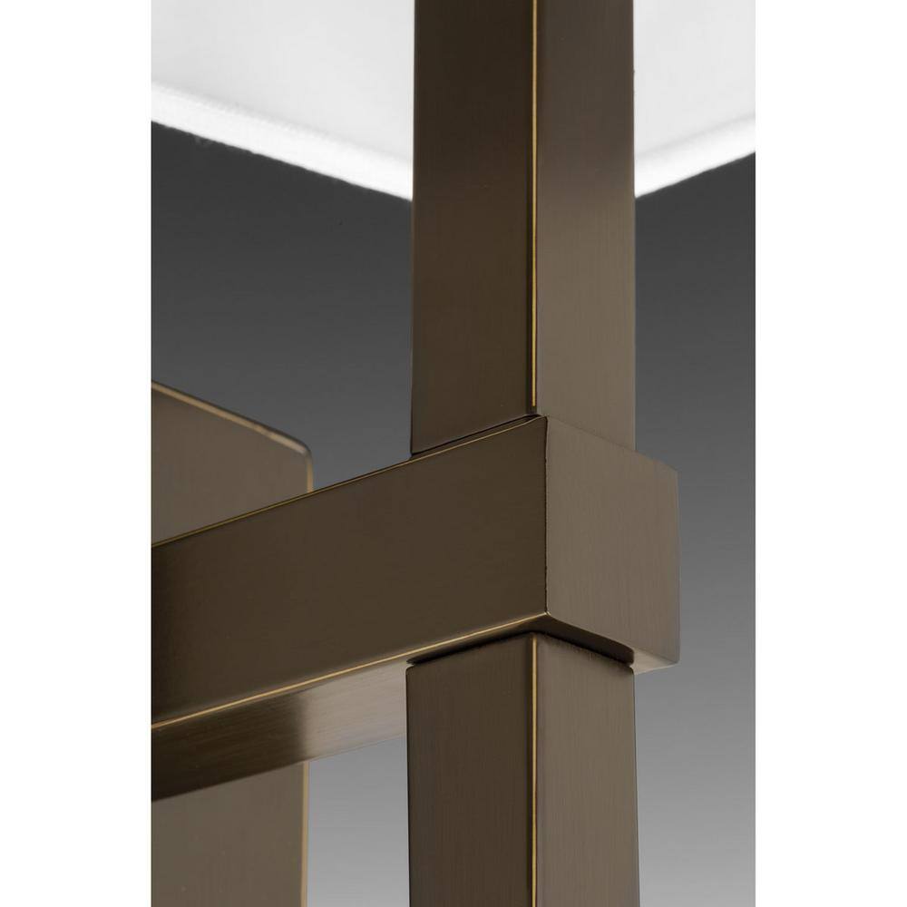 Metro Antique Bronze Wall Sconce with Linen Shade
