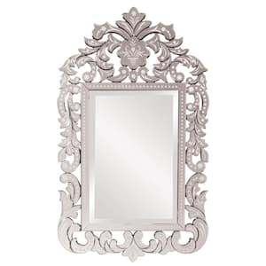 Large Arch Elegantly Etched Mirrored Venetian-Style Frame Modern Mirror (56 in. H x 34 in. W)