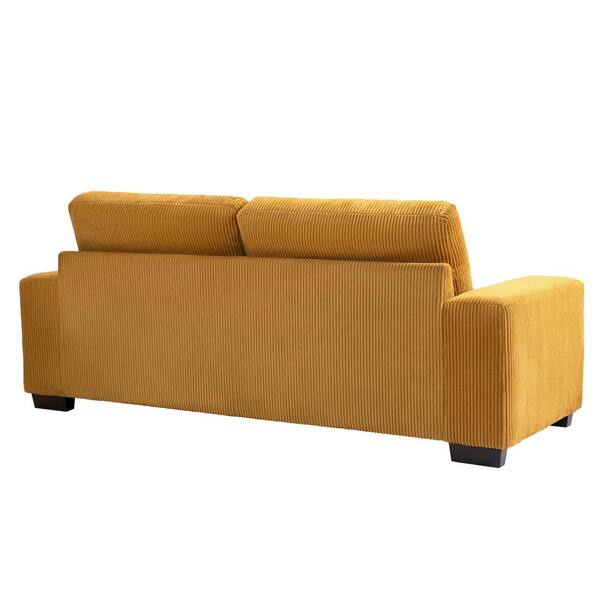 Uixe 80 in. Square Arm Corduroy Fabric Upholstered Rectangle 2