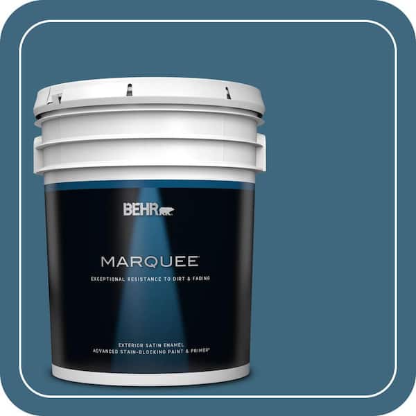 BEHR MARQUEE 5 gal. #MQ5-61 Ocean Storm Satin Enamel Exterior Paint & Primer