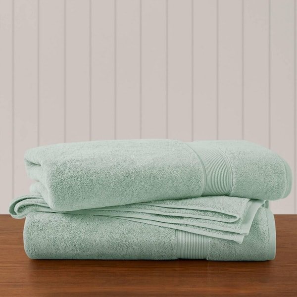 MADISON PARK Signature 800 GSM 2-Piece Seafoam 100% Cotton Absorbent Bath Towel Set