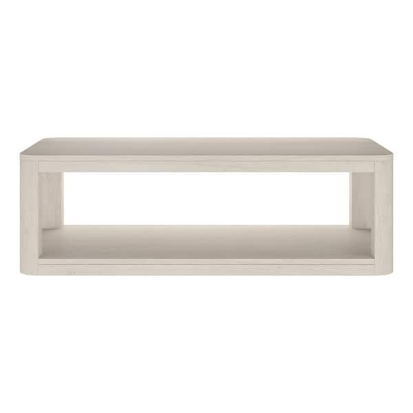 Meyer&Cross Stellan 47.25 in. Alder White Rectangle MDF Top Coffee Table