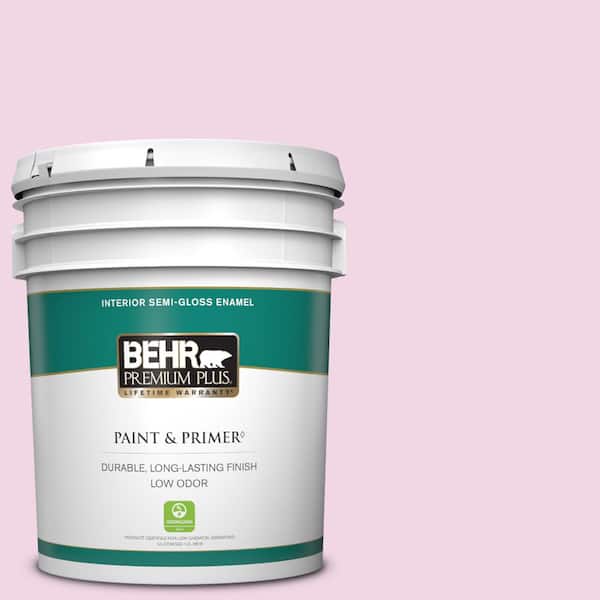 BEHR PREMIUM PLUS 5 gal. #680A-1 Candy Tuft Semi-Gloss Enamel Low Odor Interior Paint & Primer