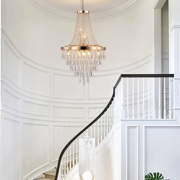 @tuuuneg8 Jushua 10-Light Gold Plus Transparent Crystal Decoration