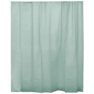 Solid Eva 71 in. x 78 in. Almond Green Bath Shower Curtain