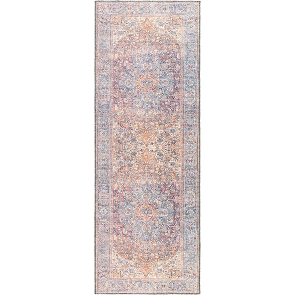 Livabliss Hardin Light Gray 3 ft. x 7 ft. Traditional Indoor Machine-Washable Area Rug