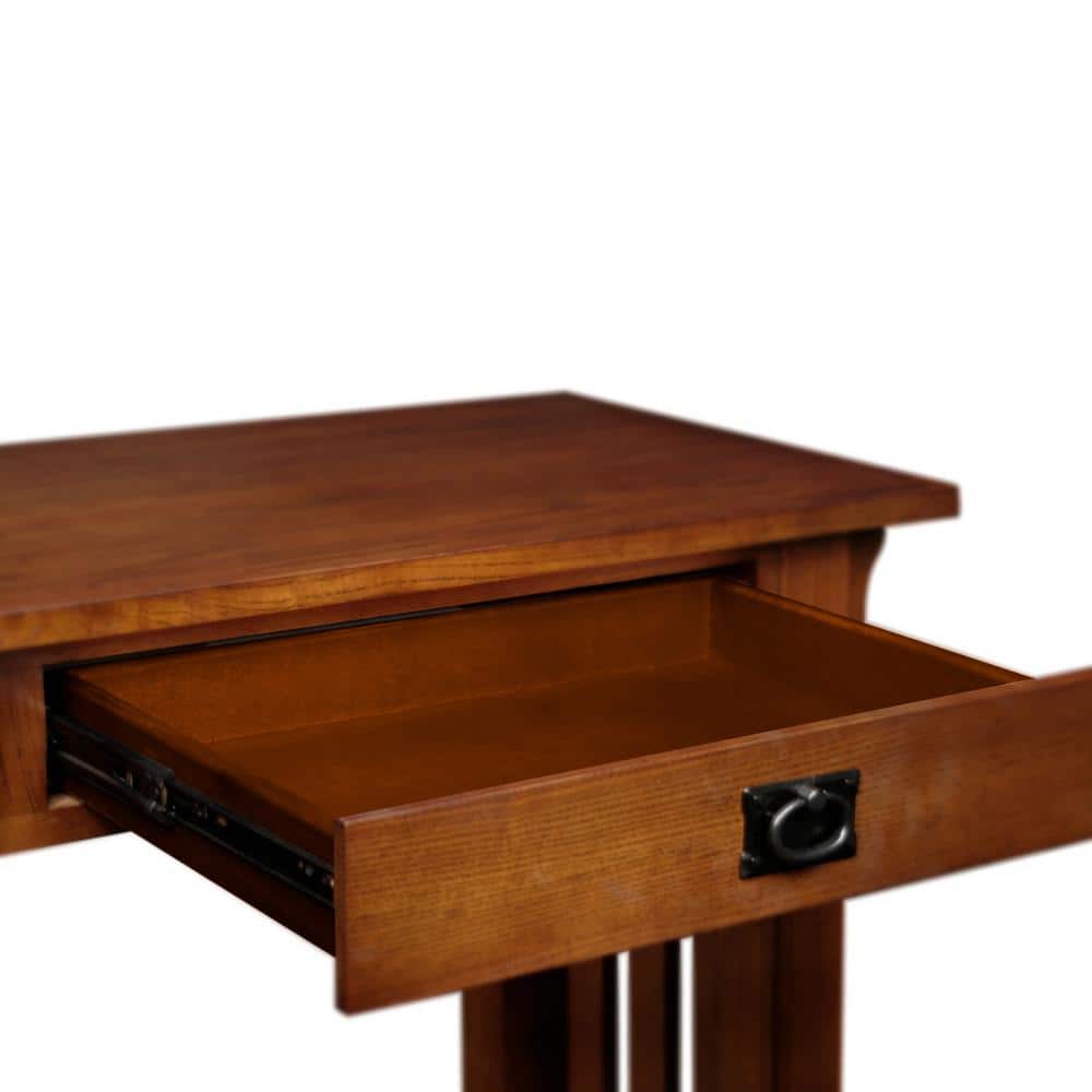 Mission Style Solid Oak Console Table with Storage Drawers