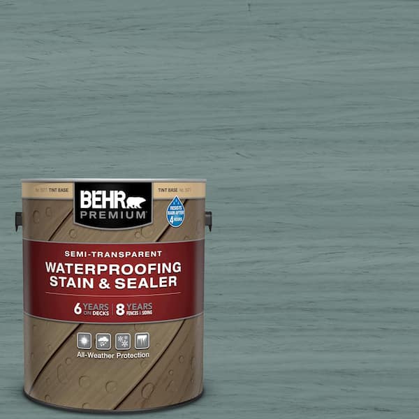 BEHR PREMIUM 1 gal. #ST-119 Colony Blue Semi-Transparent Waterproofing  Exterior Wood Stain and Sealer 507701 - The Home Depot