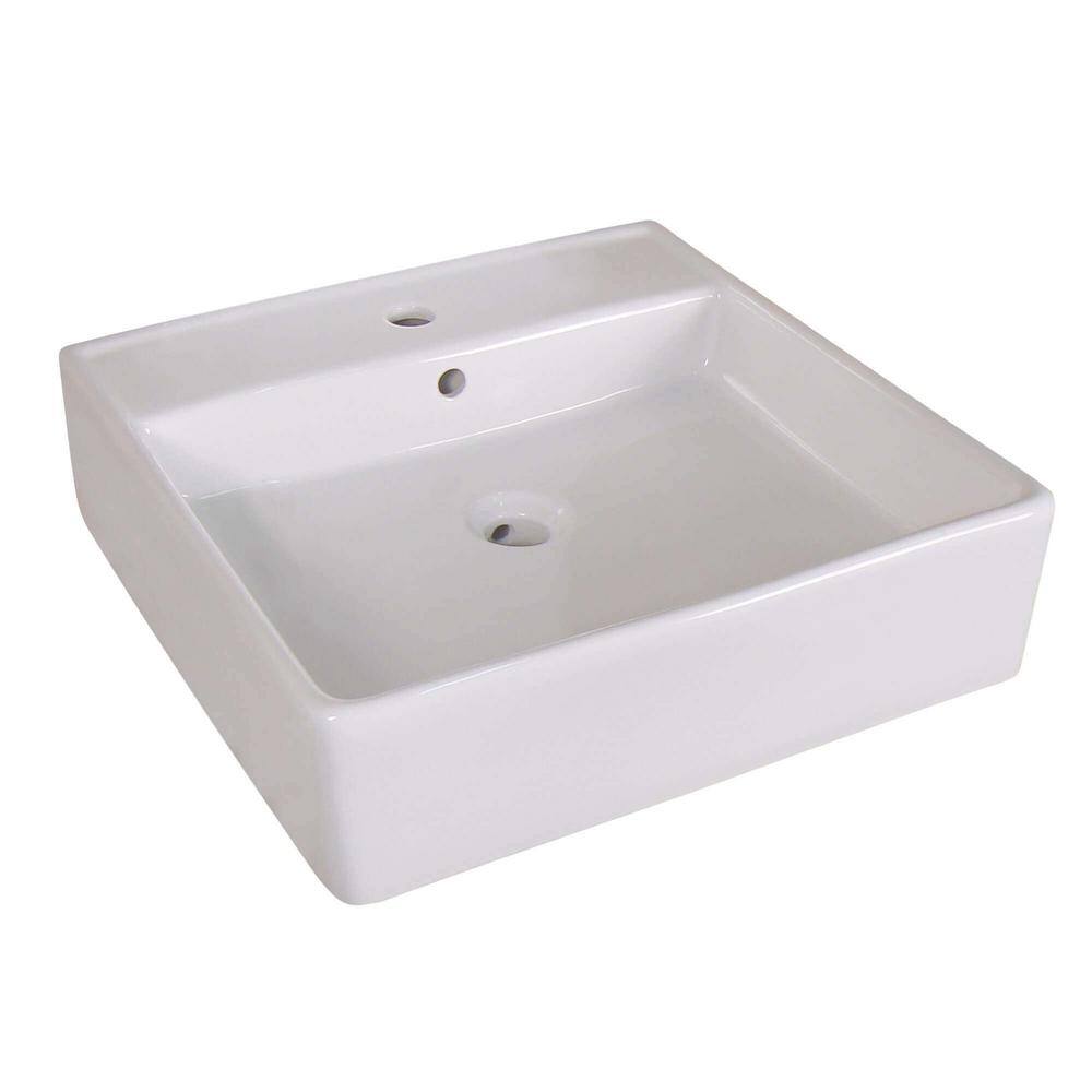 Modern White Vitreous China Square Vessel Sink price history on PriceWatchPro