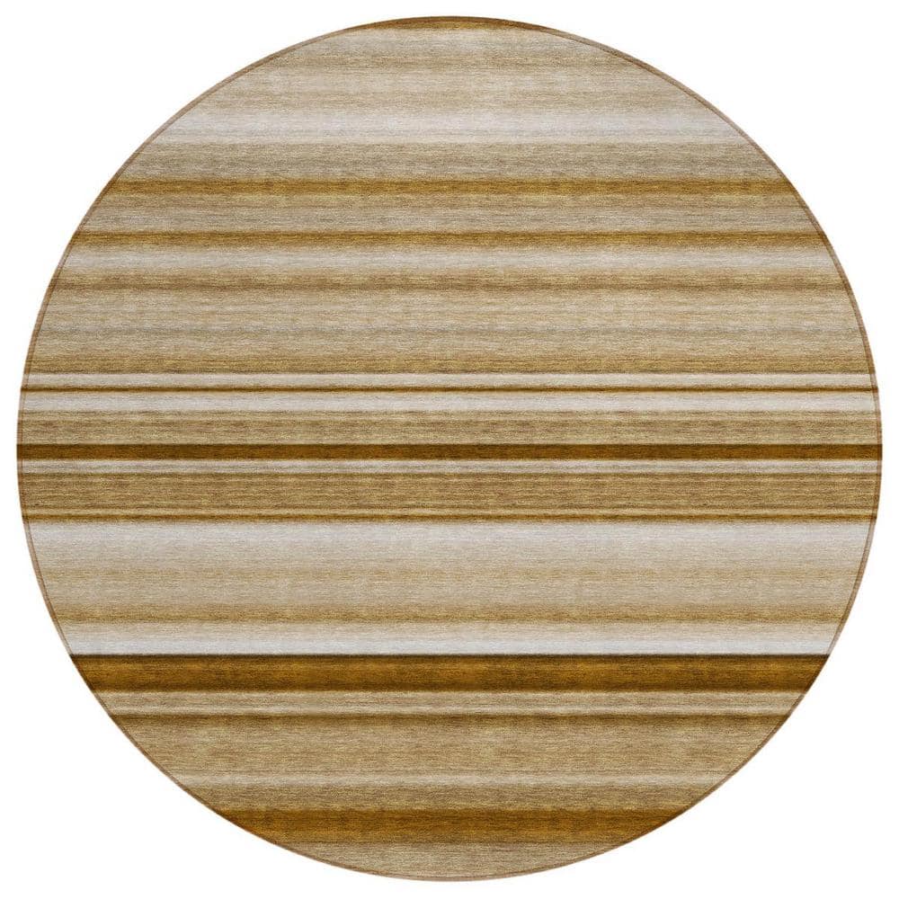 Choclate 8 ft. Round Woven Striped Polyester Round Indoor/Outdoor Area Rug price history on PriceWatchPro