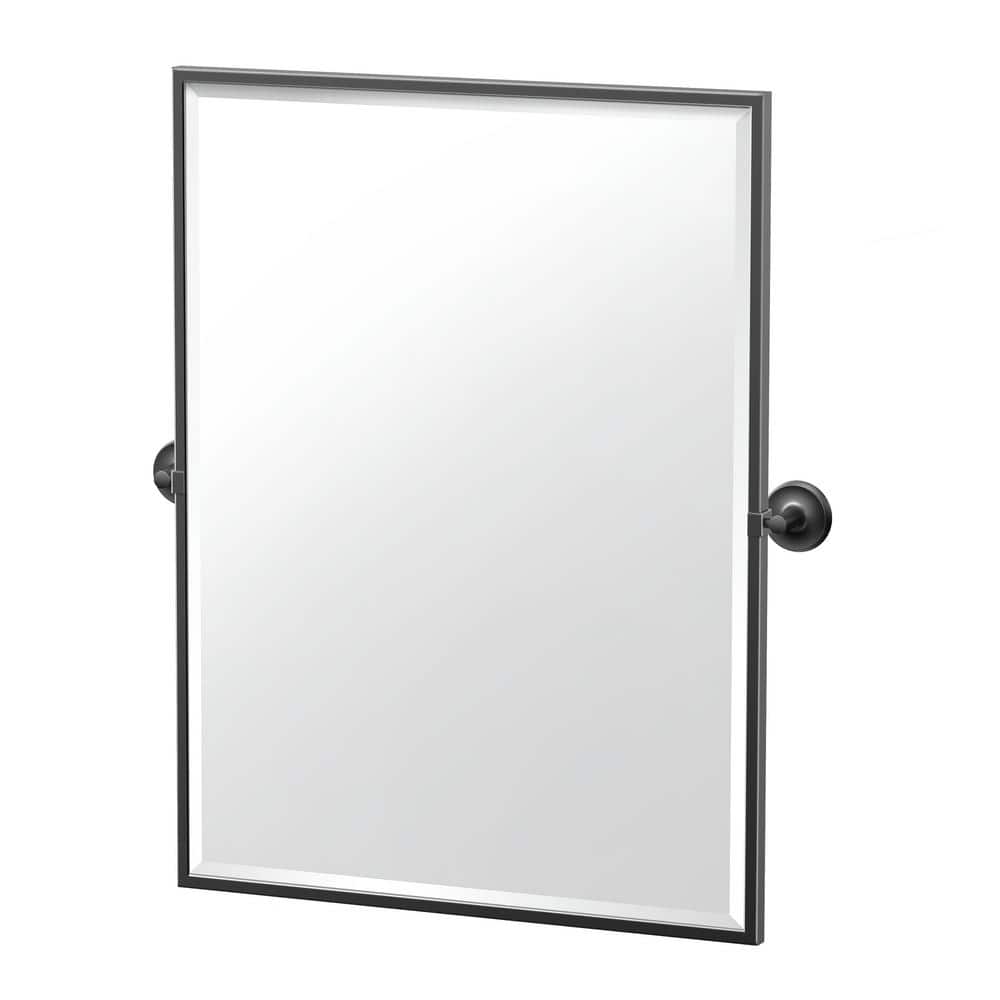 Elegant Matte Black Metal Framed Rectangular Wall Mirror