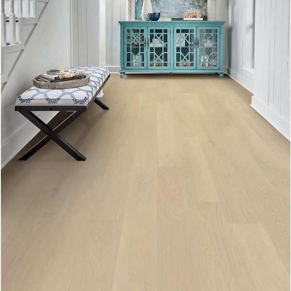 Bane White Oak 3/8 in. T x 7.5 in. W Tongue and Groove Wire Brushed Engineered Hardwood Flooring (34.36 sqft/case)