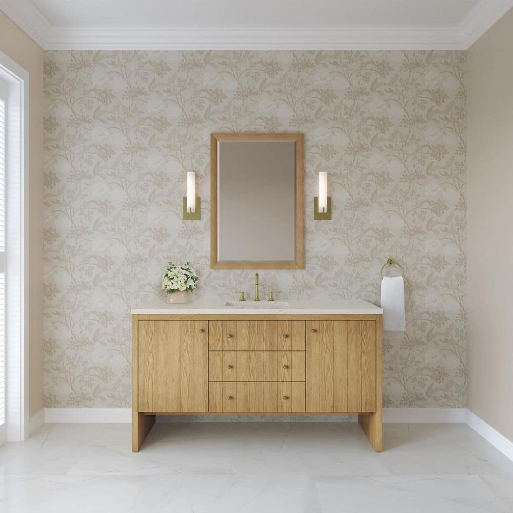 Hudson 60.0 in. Single Bath Vanity in Light Natural Oak with Siberian Wireless Charging Quartz Top price history on PriceWatchPro