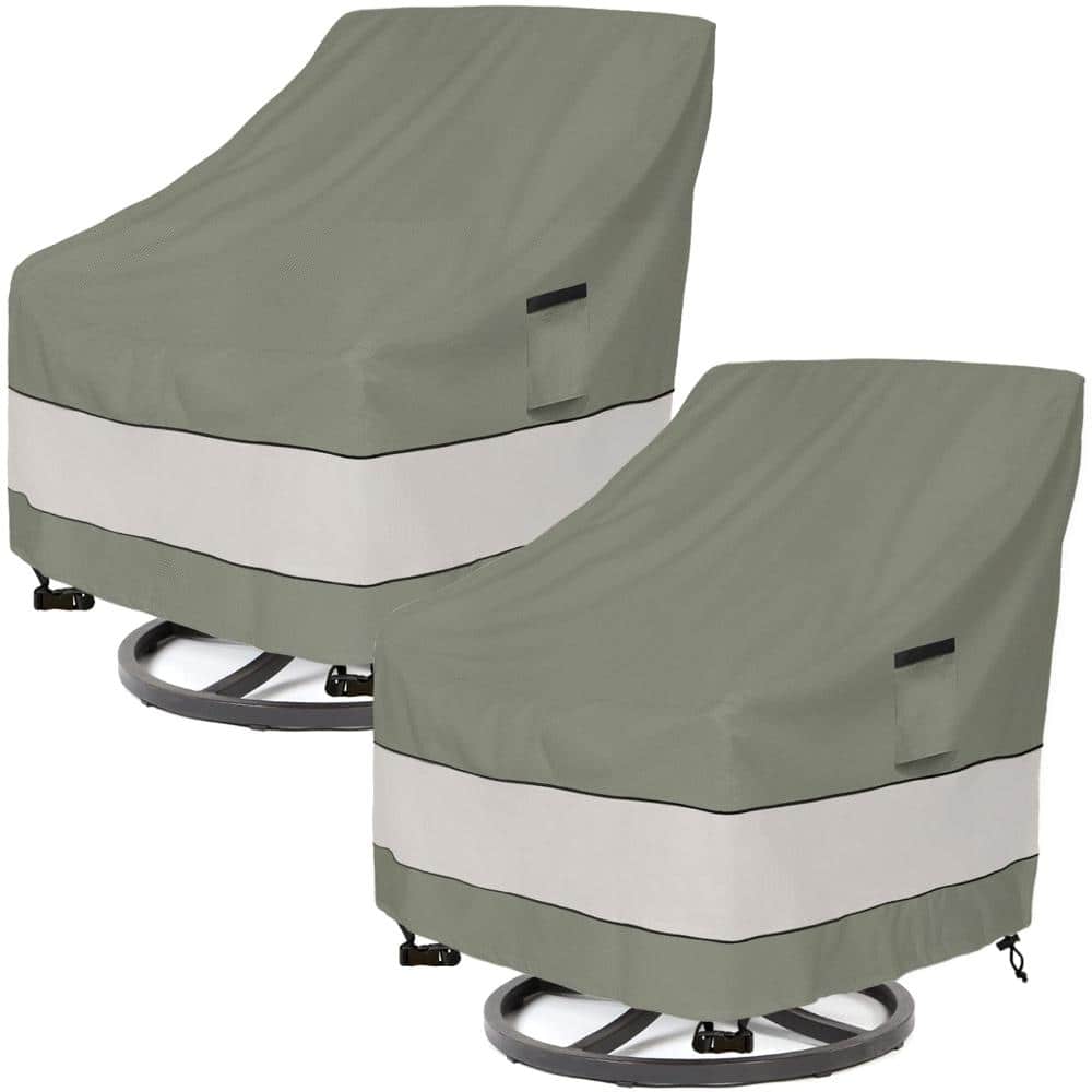 30 x 34 x 38.5 in Patio Swivel Chair Cover Waterproof Windproof Gray Green 2 Pack price history on PriceWatchPro