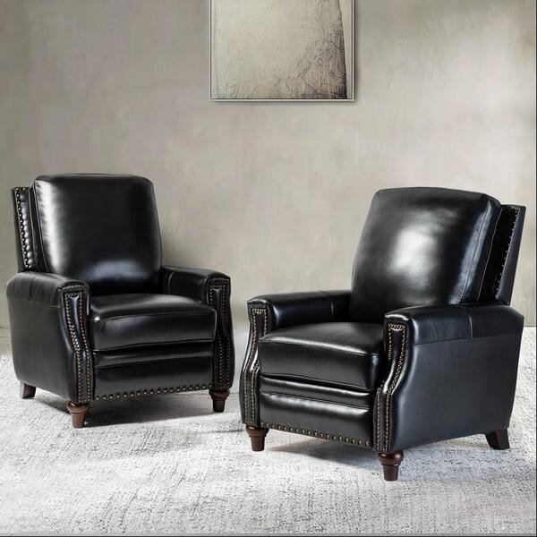 genuine black leather recliner