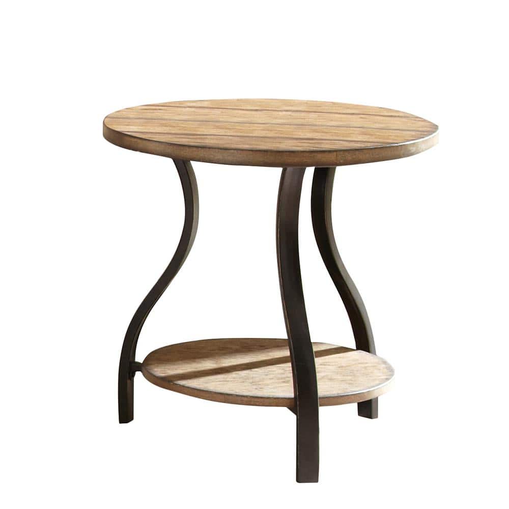 Denise Round Oak End Table