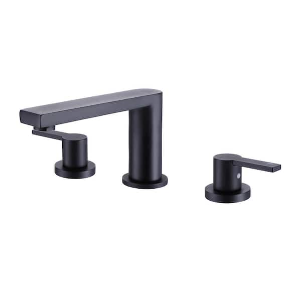 Dimakai 8 in. Widespread Double Handles Bathroom Faucet in Matte Black