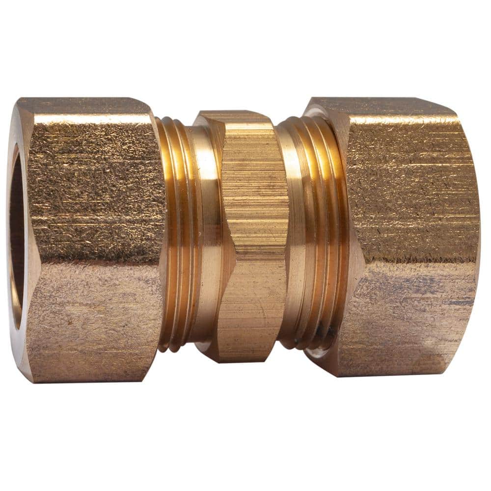 LTWFITTING 7/8 in. O.D. Brass Compression Coupling Fitting (3-Pack)  HF621403 - The Home Depot