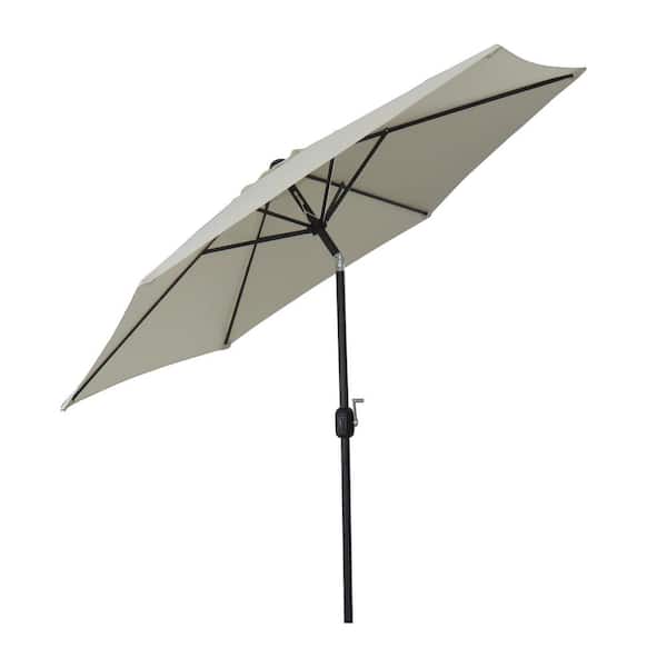 Siavonce 9 ft. Steel Outdoor Market Patio Umbrella in White With Tilt for Garden Beach
