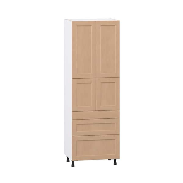 Lakewood Sugar Cookie Shaker Assembled Pantry Kitchen Cabinet with 5-Drawers (30 in. W x 89.5 in. H x 24 in. D)