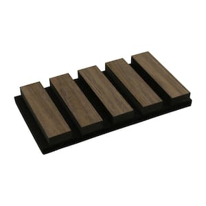 Smoke Oak 6.65 in. x 4.13 in. x 0.83 in. Wood Slat Acoustic Decorative 3D Sound Absorbing Wall Panel (0.19 sq. ft.)