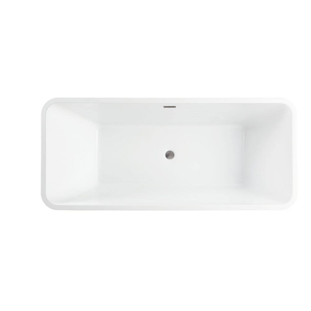 67'' White Acrylic Freestanding Soaking Bathtub