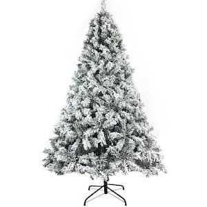 7.5 6 ft. Hinged Artificial Christmas Tree Snow Flocked Artificial Holiday Christmas Tree with 1,346 Branch Tips