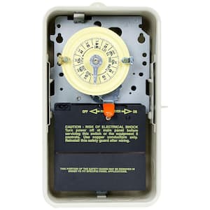 T101R3 40 Amp 24-Hour Mechanical Time Switch with Outdoor Steel Enclosure - Gray