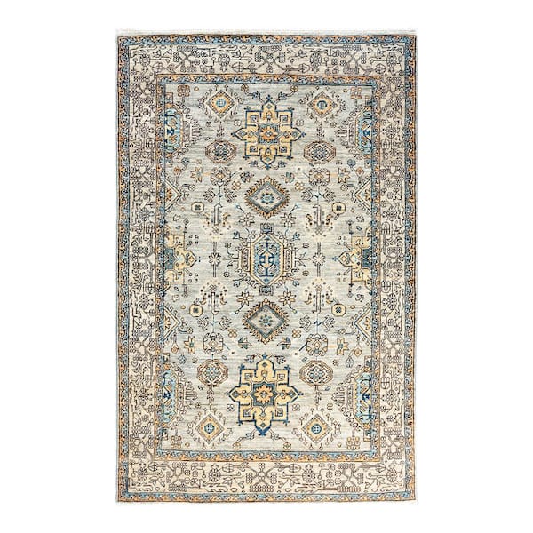 Serapi Gray 4 ft. x 6 ft. Tribal Wool Indoor Area Rug