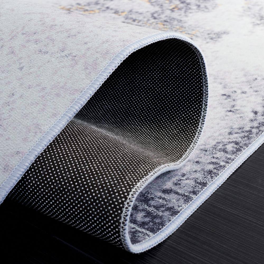 Tacoma 4' x 6' Gray and Gold Synthetic Area Rug