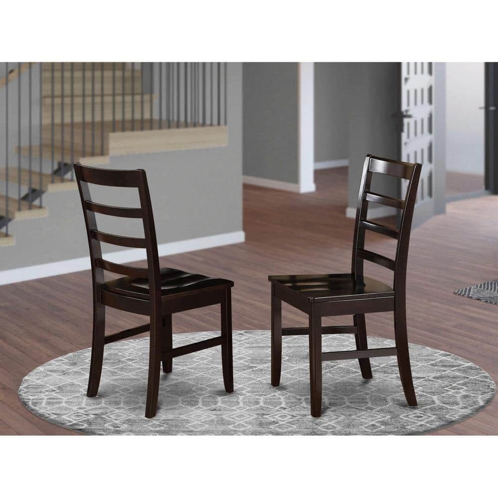 Cappuccino Brown Maple & Leather Upholstered Dining Side Chair