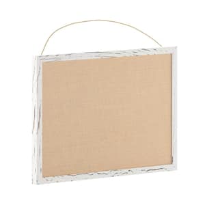 White Washed 20 in. W x 30 in. H Bulletin Board