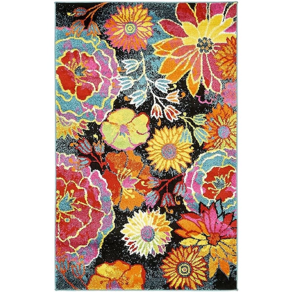 Unique Loom Lyon Kennedy Black 3' 3 x 5' 3 Area Rug