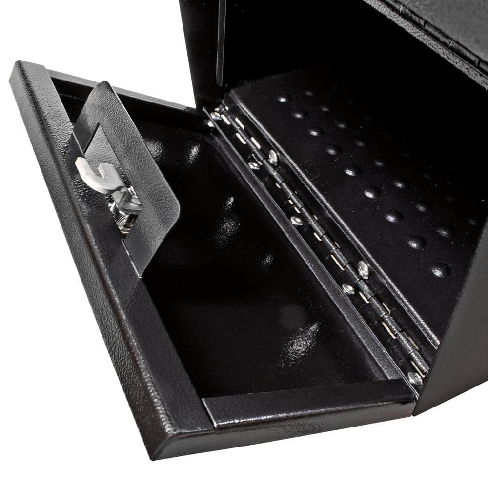 Black Steel Locking Post-Mount Security Mailbox
