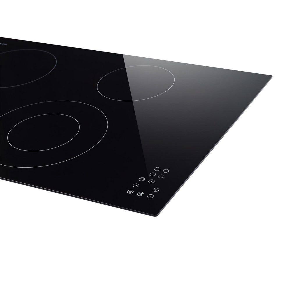 30" Black Glass Electric Cooktop with 4 Radiant Burners