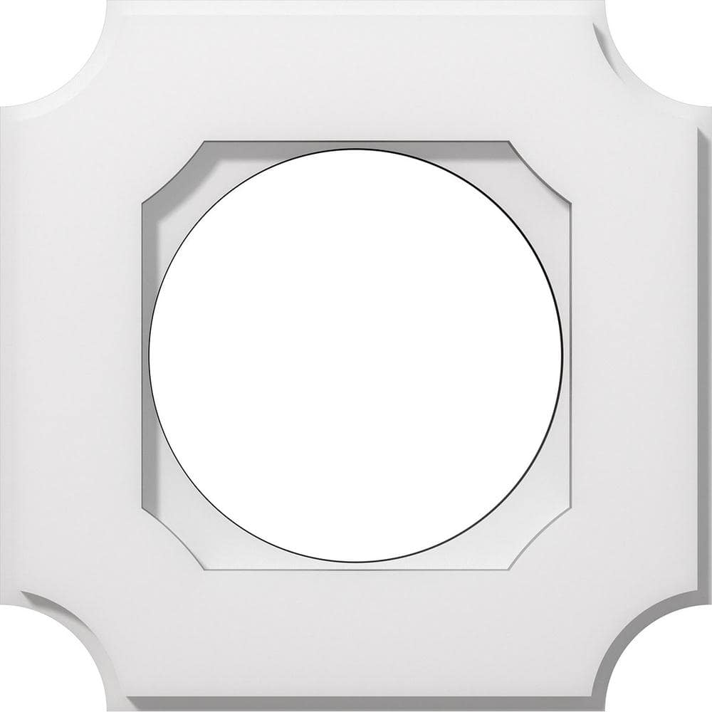 White PVC Contemporary Square Ceiling Medallion, 12-inch