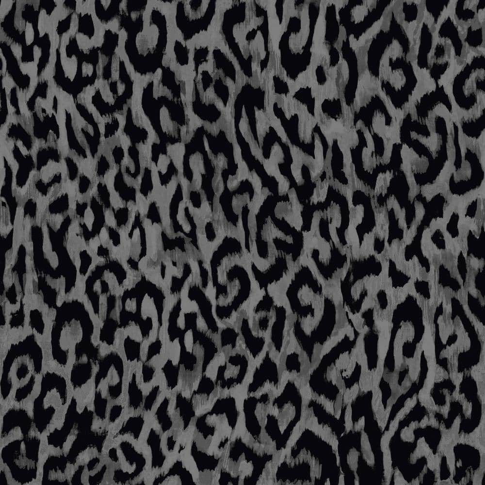 Nicole Miller Laid Back Leopard Black Peel and Stick Wallpaper
