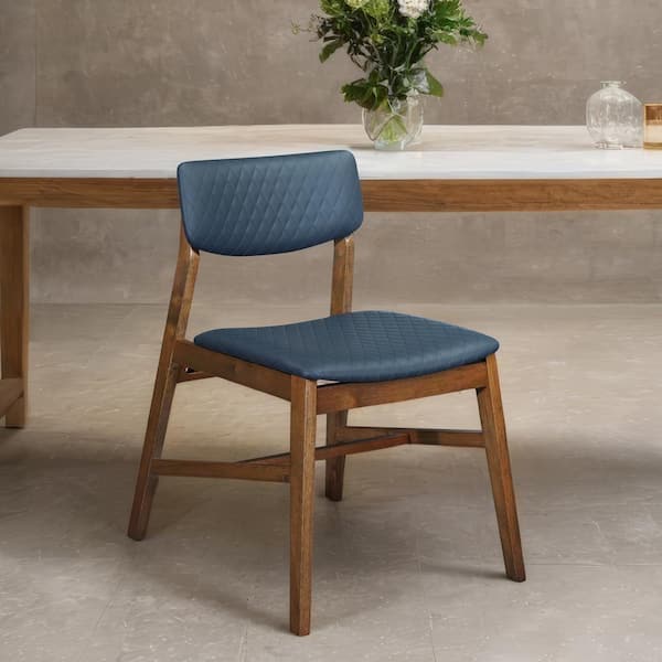 Ashcroft Furniture Co Mayumi Navy Blue Vegan Leather Japandi
