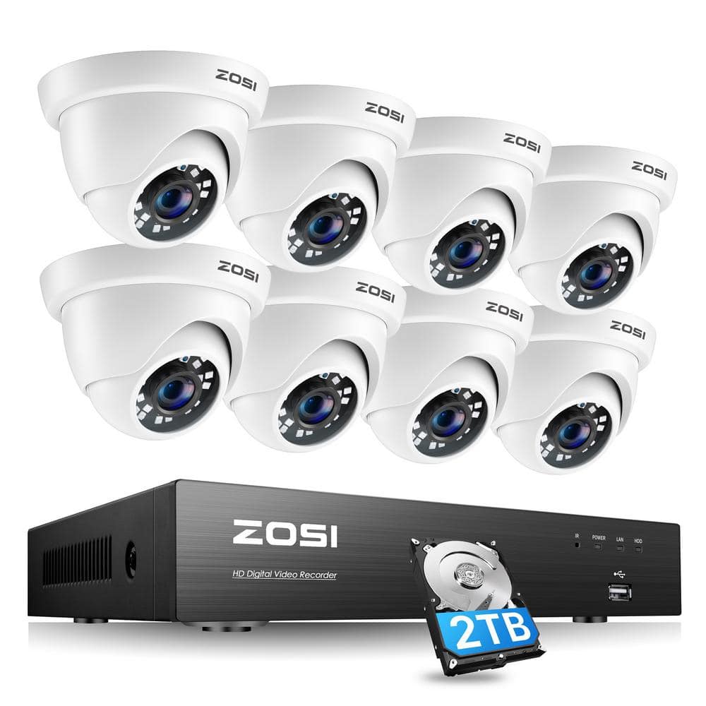 ZOSI 8-Channel 4K 8MP 2TB Hard Drive DVR Surveillance System with 8 ...