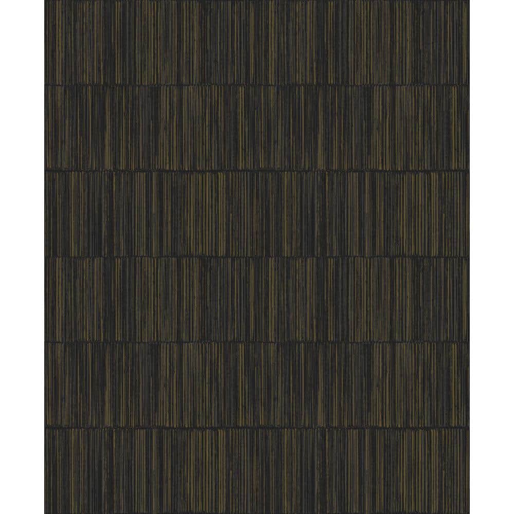 Boutique Collection Brown Shimmery Geometric Bamboo Stripe Non-pasted Paper