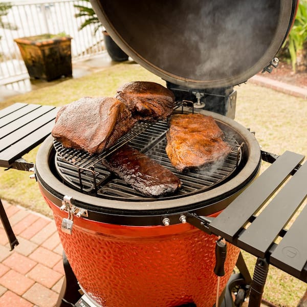 Kamado Joe Big Joe III 24 in. Charcoal Grill in Red with Cart 