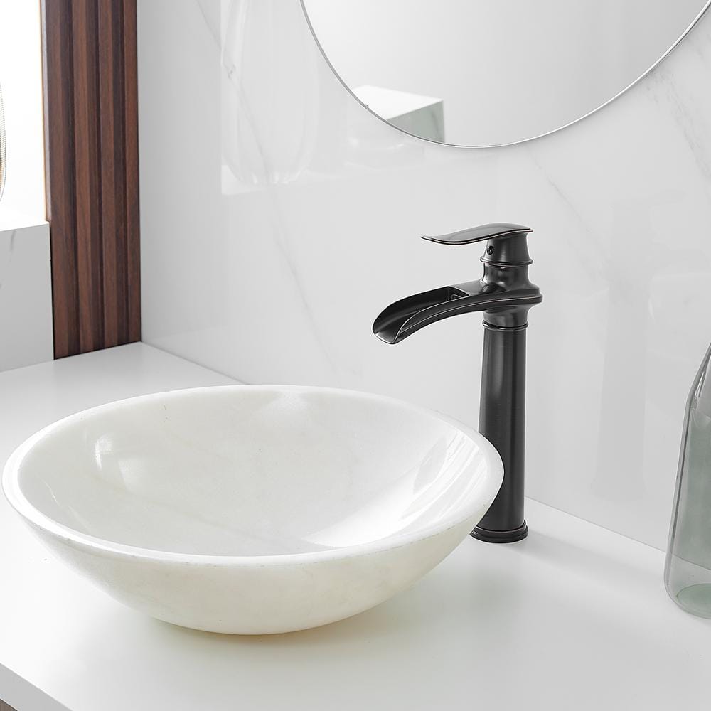 Oil-Rubbed Bronze Waterfall Bathroom Vessel Sink Faucet