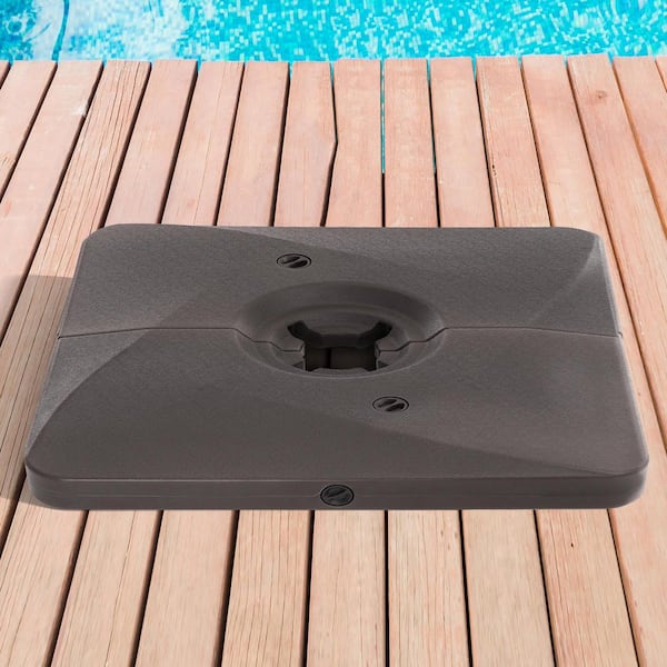 Heavy-Duty Cantilever Base Patio Umbrella Base From 8 ft. x 12 ft., Up to 320 lbs. in Dark Brown